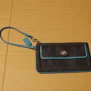 Coach denim wristlet